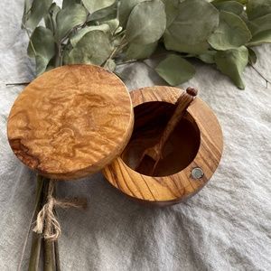Trader Joe’s Handmade Olive Wood Seasoning Bowl With Spoon